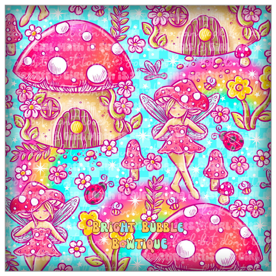 Blue mushroom fairies